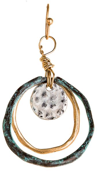 Two Tone Patina Circles Earrings