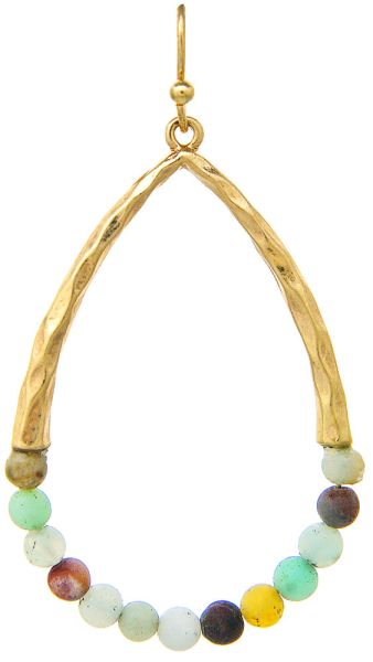 Amazonite Beaded Teardrop Earrings
