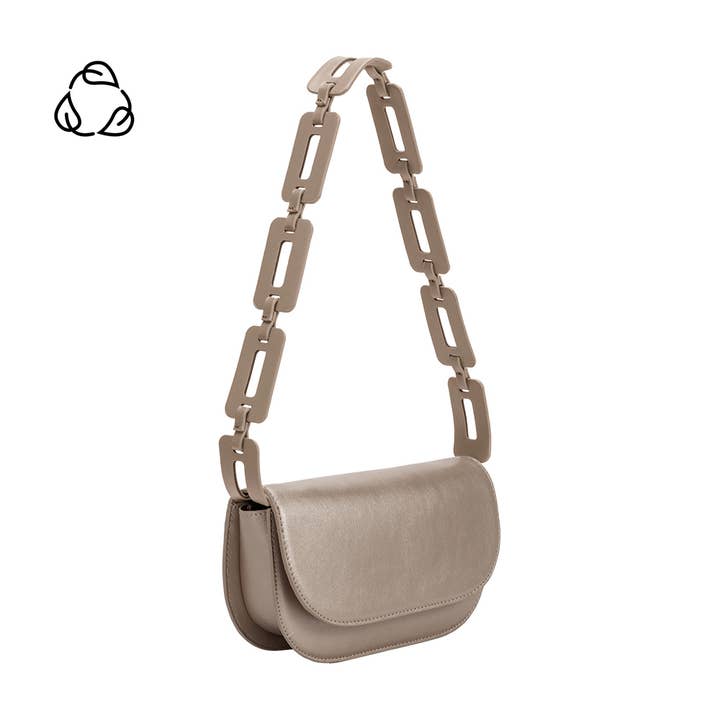 INEZ METALLIC PEWTER SHOULDER BAG