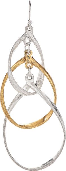 Two Tone Intertwined Drops Earrings