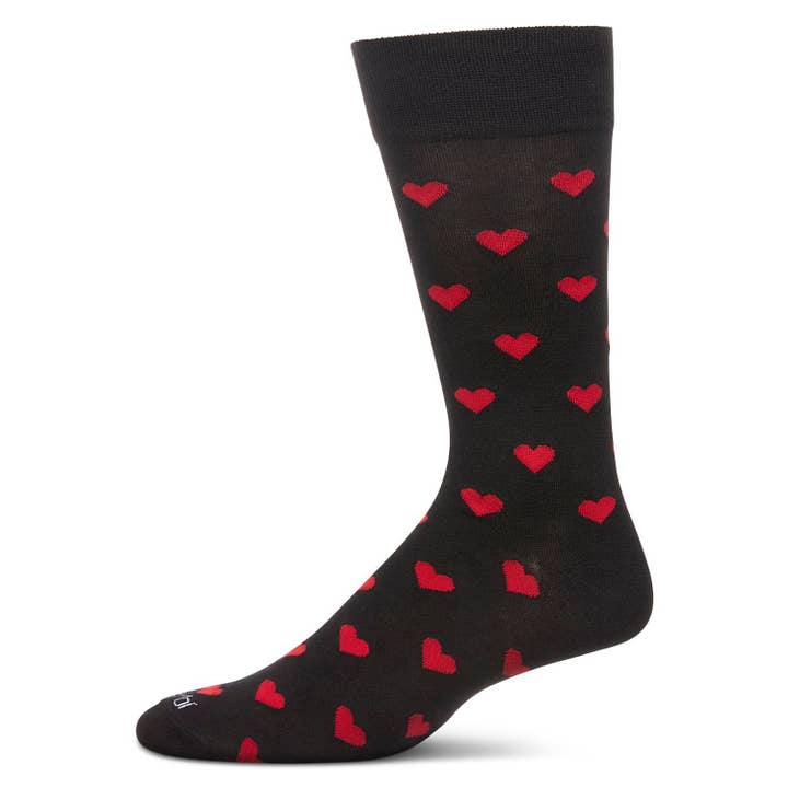 MEN'S ALL OVER HEARTS BAMBOO CREW SOCKS
