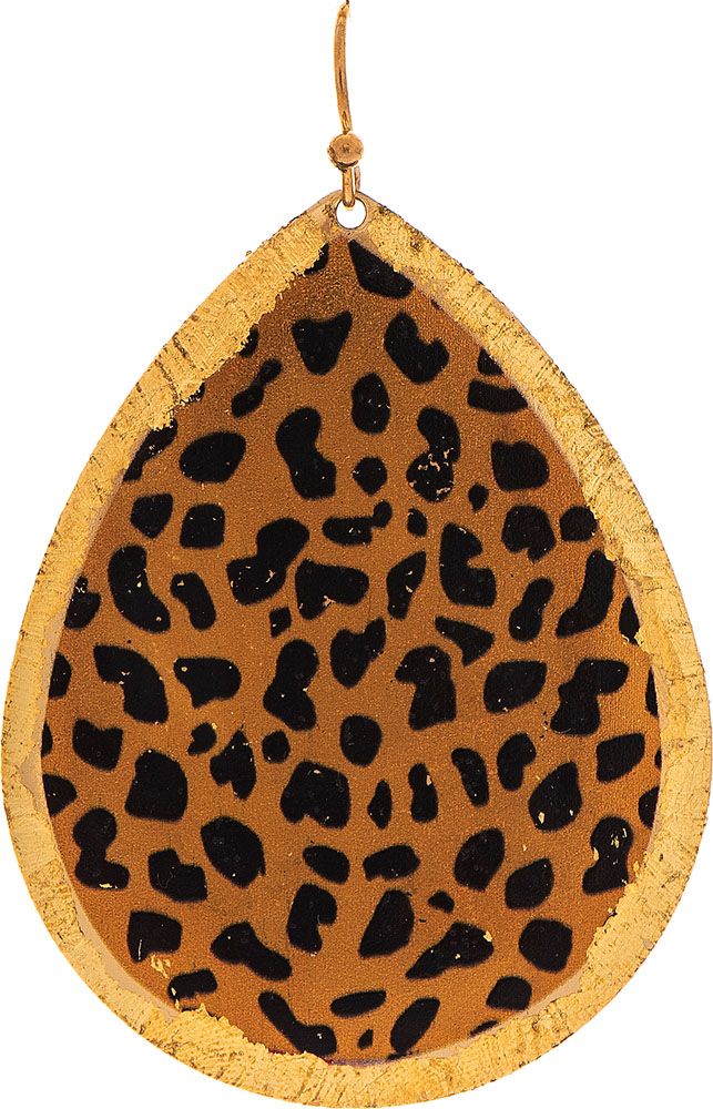 LEOPARD PRINT TEARDROP EARRINGS
