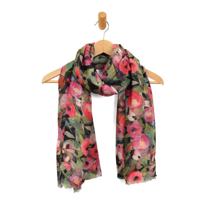 PINK ROSES AT MIDNIGHT SCARF
