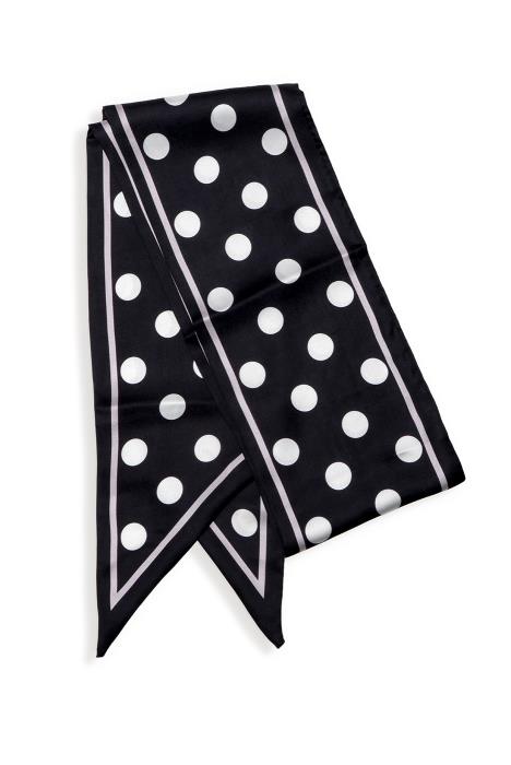 BLACK & WHITE POLKA DOT SCARF
