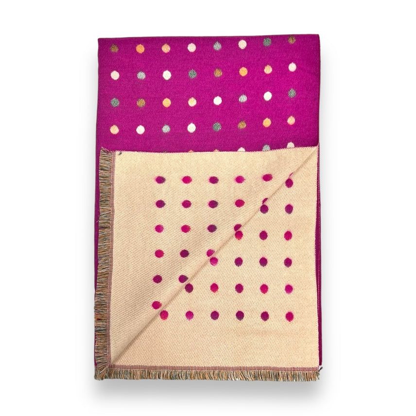 HOT PINK MULTI DOTS SCARF
