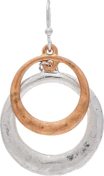TWO TONE CIRCLE ON CIRCLE EARRINGS