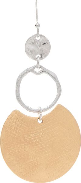 Two Tone Circles & Gold Kite Drop Earrings
