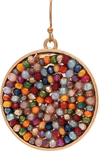 GOLD MULTICOLOR GUMBALL CIRCLE EARRINGS
