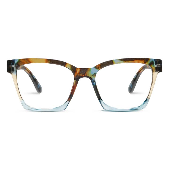 BIRDIE BLUE QUARTZ COLORBLOCK BLUE LIGHT READING GLASSES