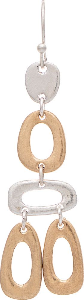 Two Tone Abstract Links Earrings
