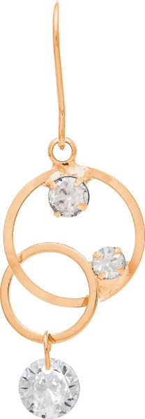 Gold Loopy Circles Cubic Zirconia Earring
