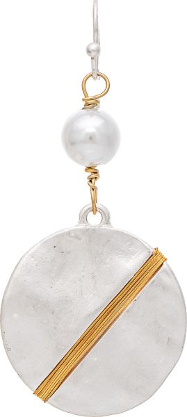 TWO TONE GOLD WIRE WRAP CIRCLE EARRINGS
