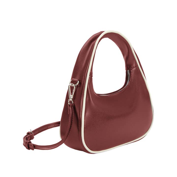 SARITA BURGUNDY TOP HANDLE BAG
