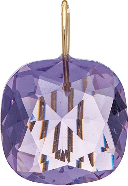 Gold & Purple Faceted Gem Drop Earrings
