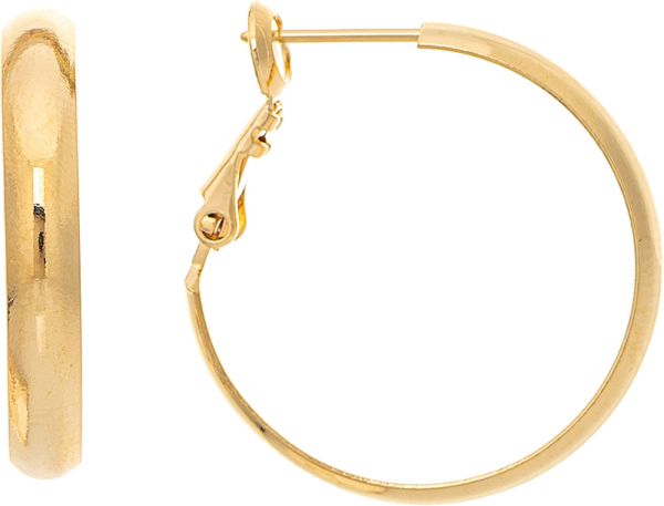Gold Half Round Wire 7/8" Hypoallergenic Hoop Earrings
