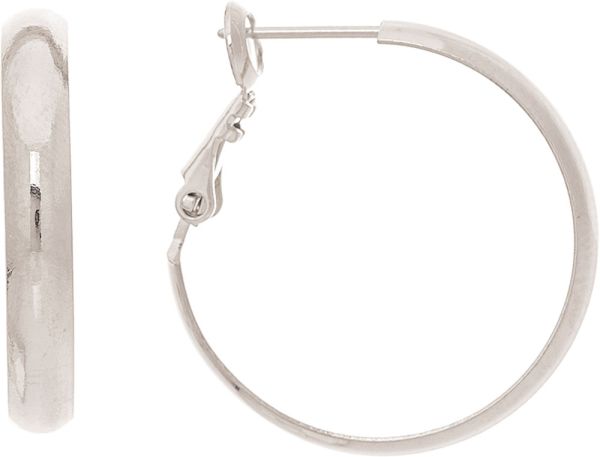 Silver 7/8" Hoop Earrings