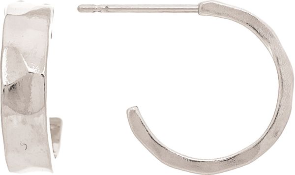 SILVER 1/2" HAMMERED HOOP
