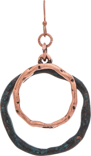 Patina Mix Double Circle Earrings