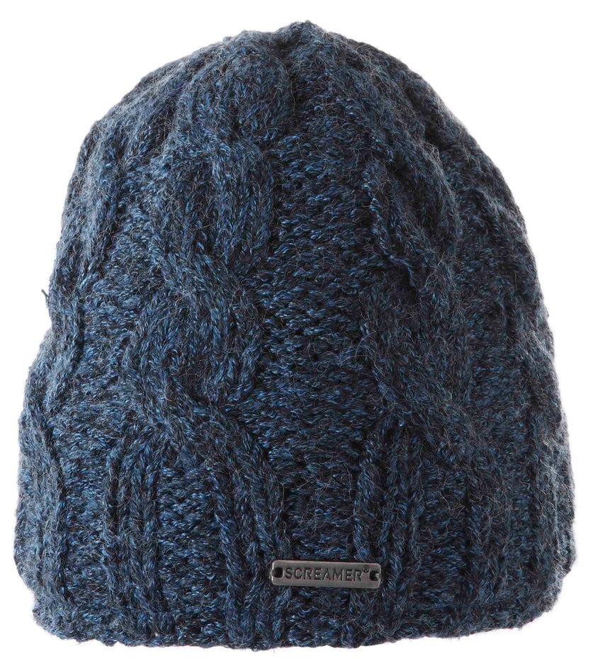 RILEY BLUE CABLE BEANIE HAT