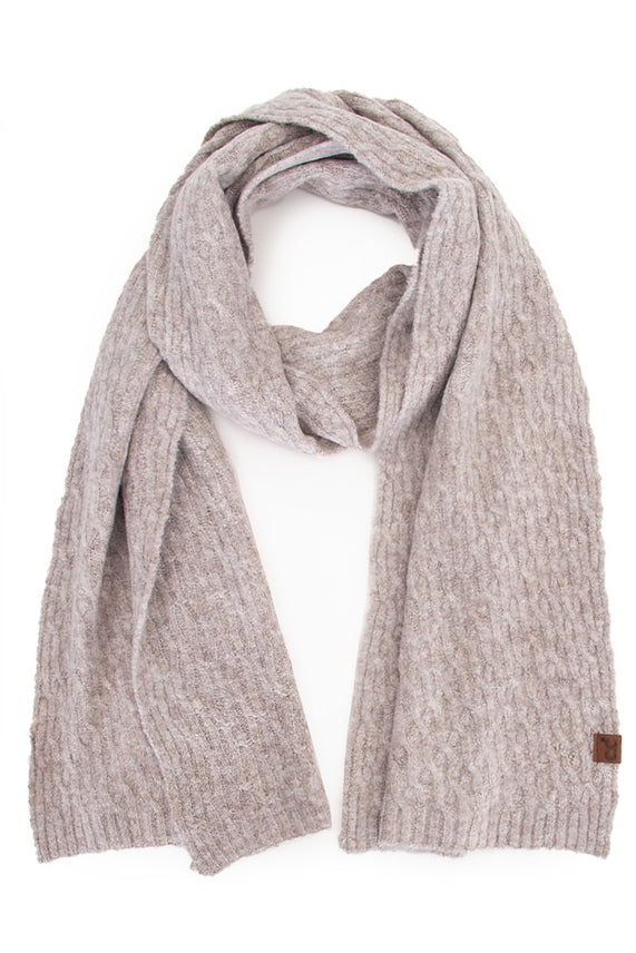TAUPE CHAIN LINK CABLE SCARF
