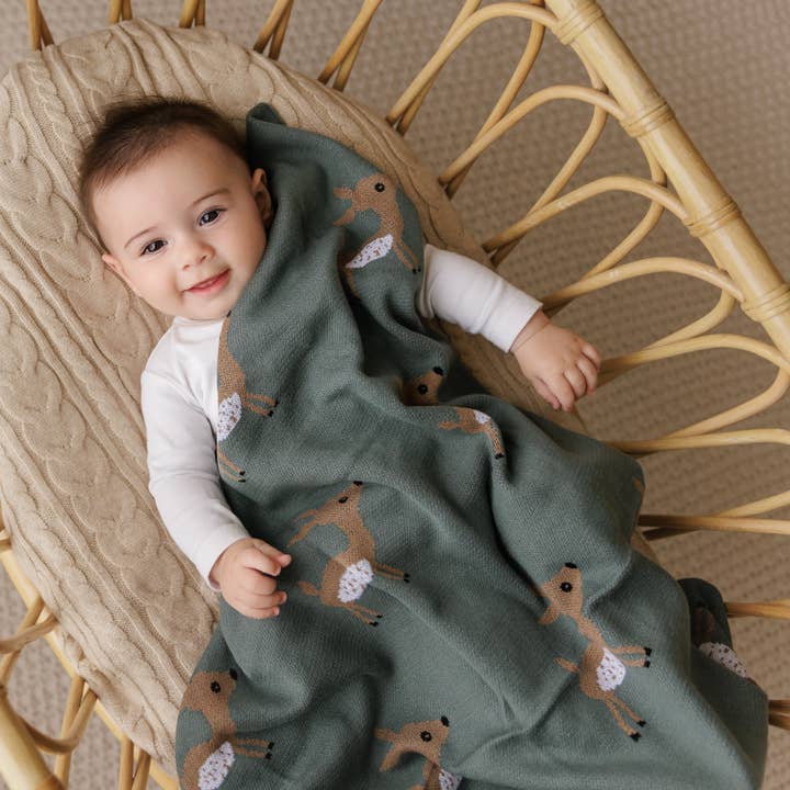 SAGE DEER LUXURY COTTON BLANKET
