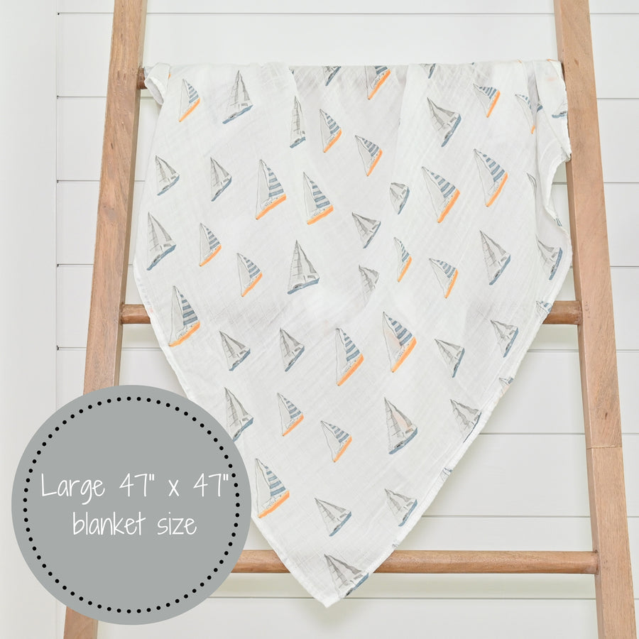 SAILING AWAY MUSLIN SWADDLE BLANKET
