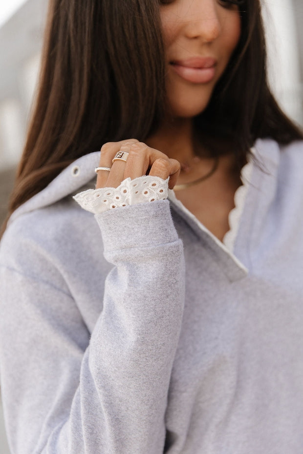 SKYLINE LACE HENLEY HOODIE