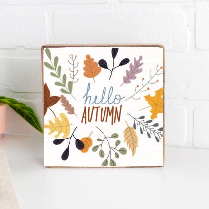 HELLO AUTUMN BLOCK SIGN
