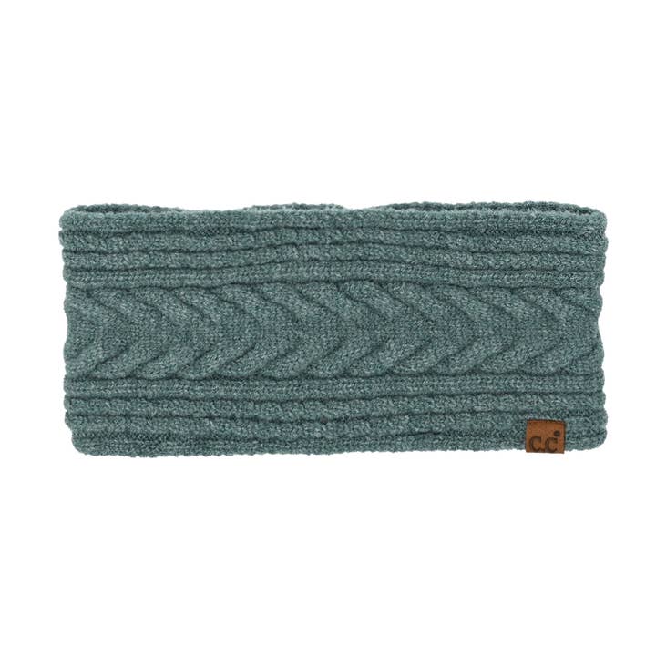 FOREST SAGE CABLE KNIT HEADBAND
