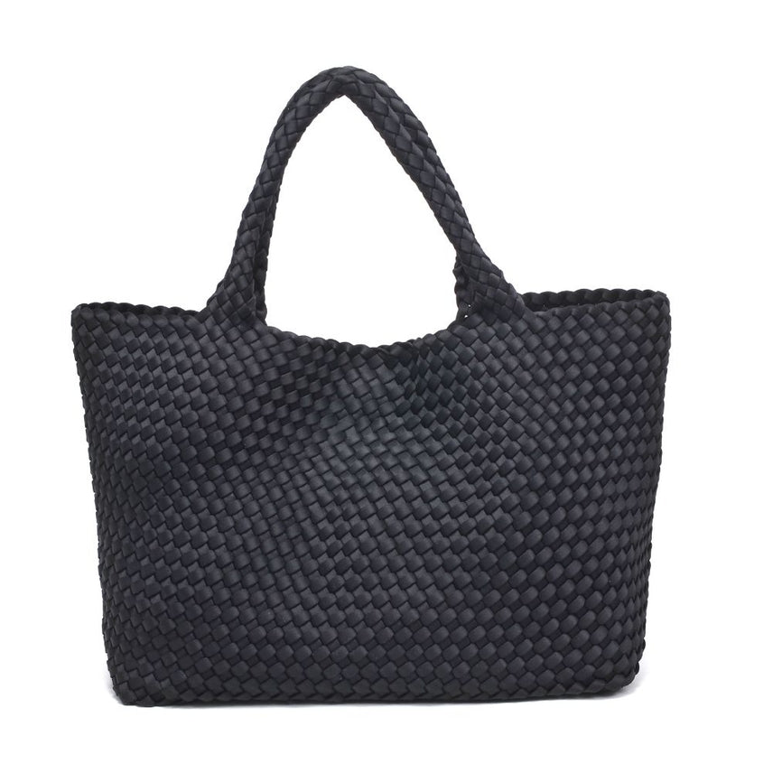 BLACK SKY'S THE LIMIT LARGE WOVEN TOTE BAG