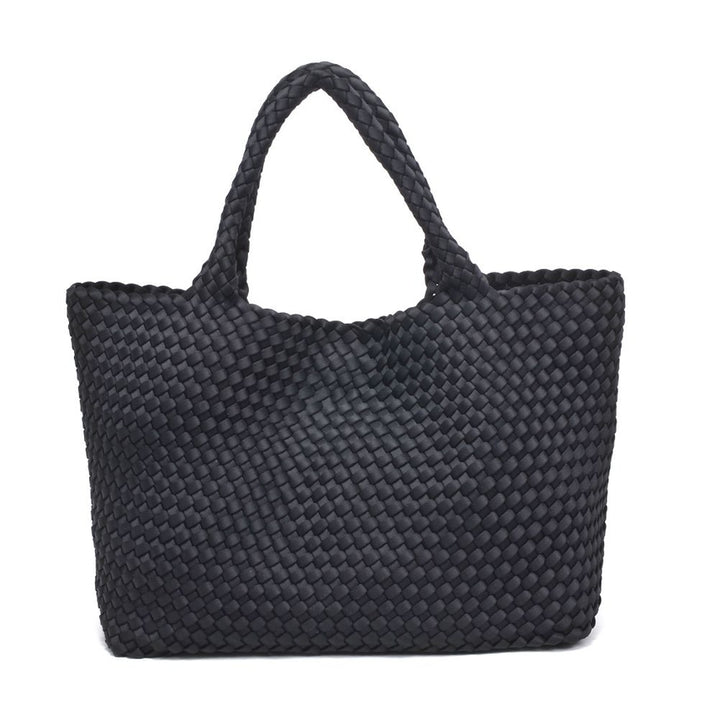 BLACK SKY'S THE LIMIT LARGE WOVEN TOTE BAG