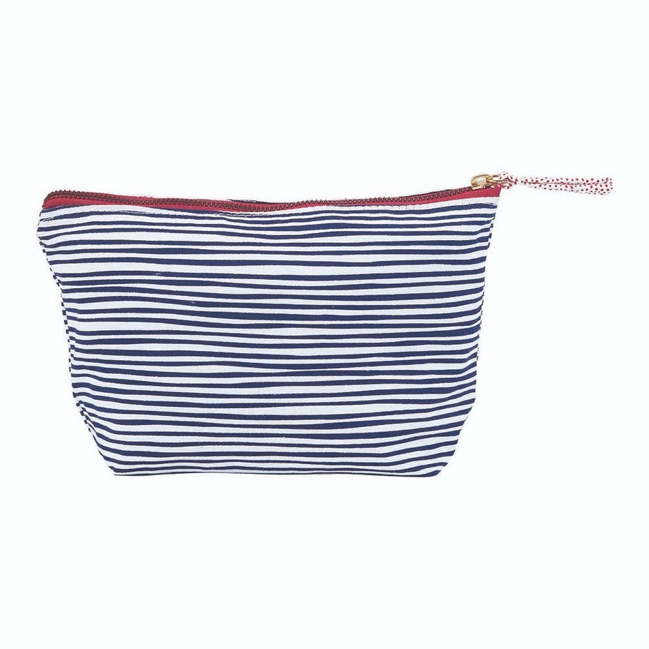 SURI NAVY STRIPE MEDIUM MAKEUP POUCH