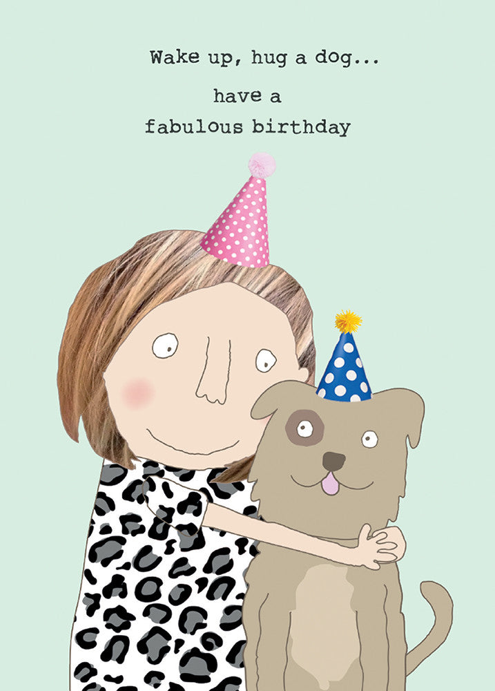 HUG A DOG BIRTHDAY GREETING CARD