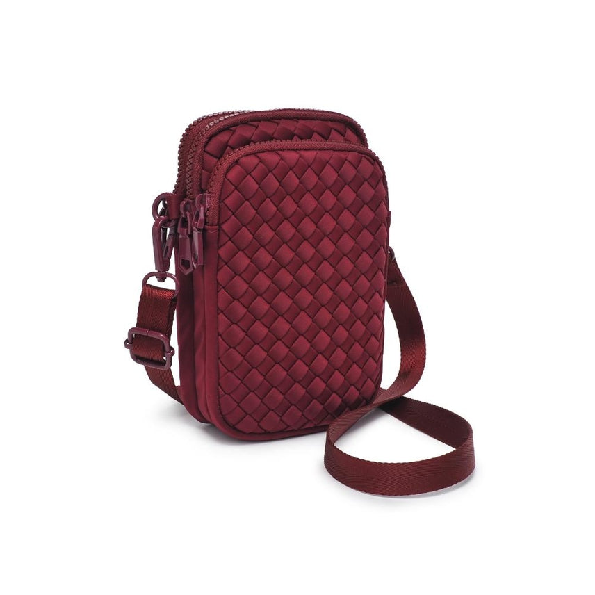 WINE DIVIDE & CONQUER WOVEN CROSSBODY BAG
