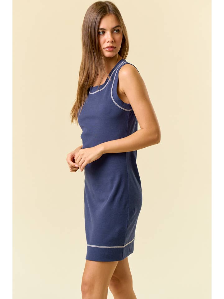 NAVY HARBOR CLUB TANK DRESS