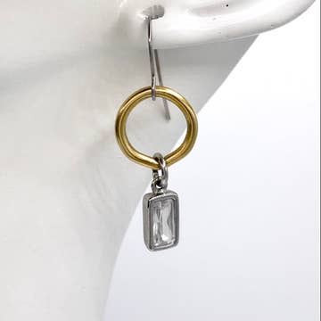 MIXED METAL SWAROVSKI CRYSTAL EARRINGS

