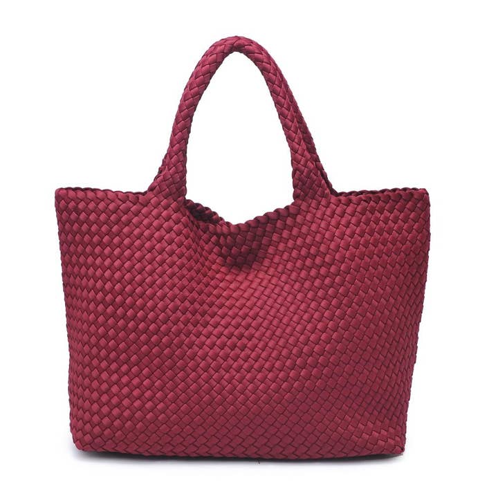 WINE THE SKY'S THE LIMIT LARGE WOVEN TOTE BAG
