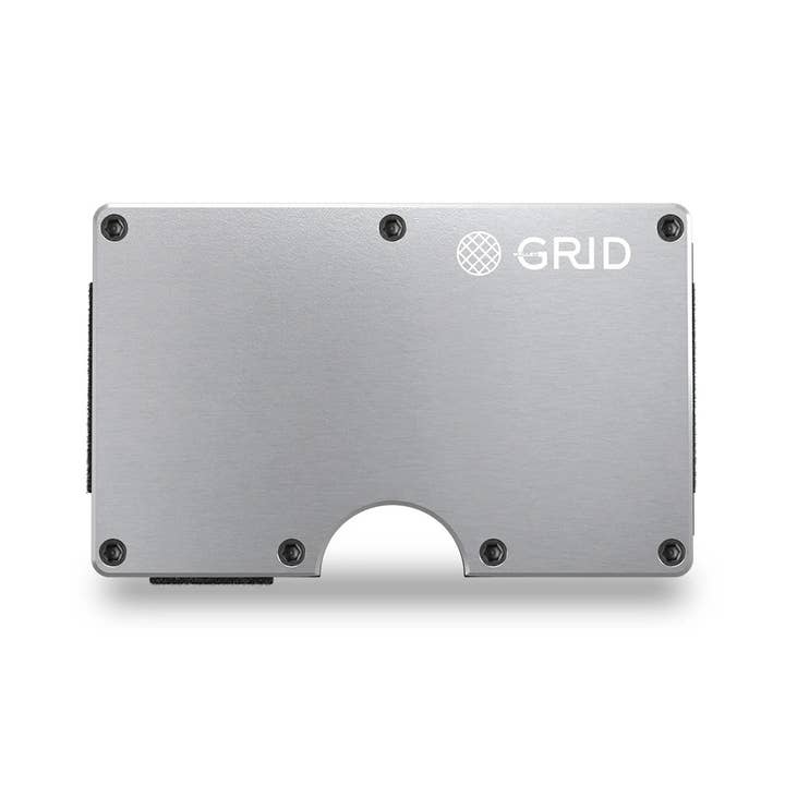 SILVER ALUMINUM GRID WALLET
