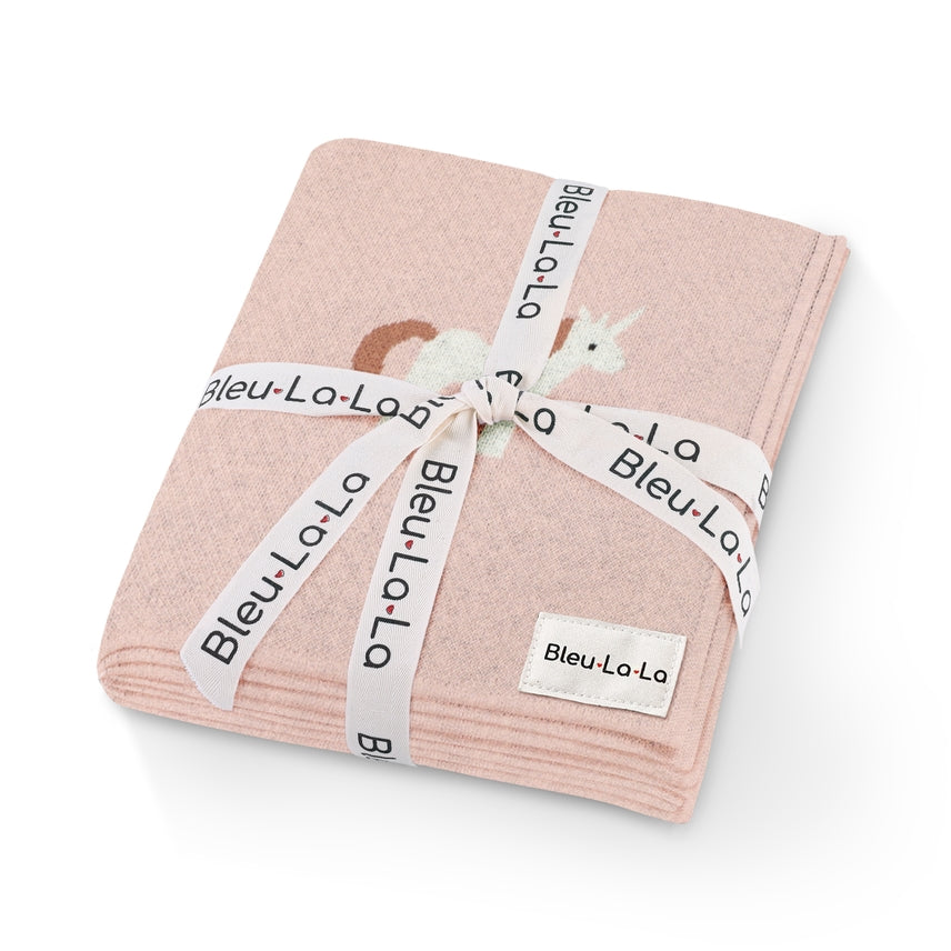 PINK UNICORN LUXURY COTTON BLANKET
