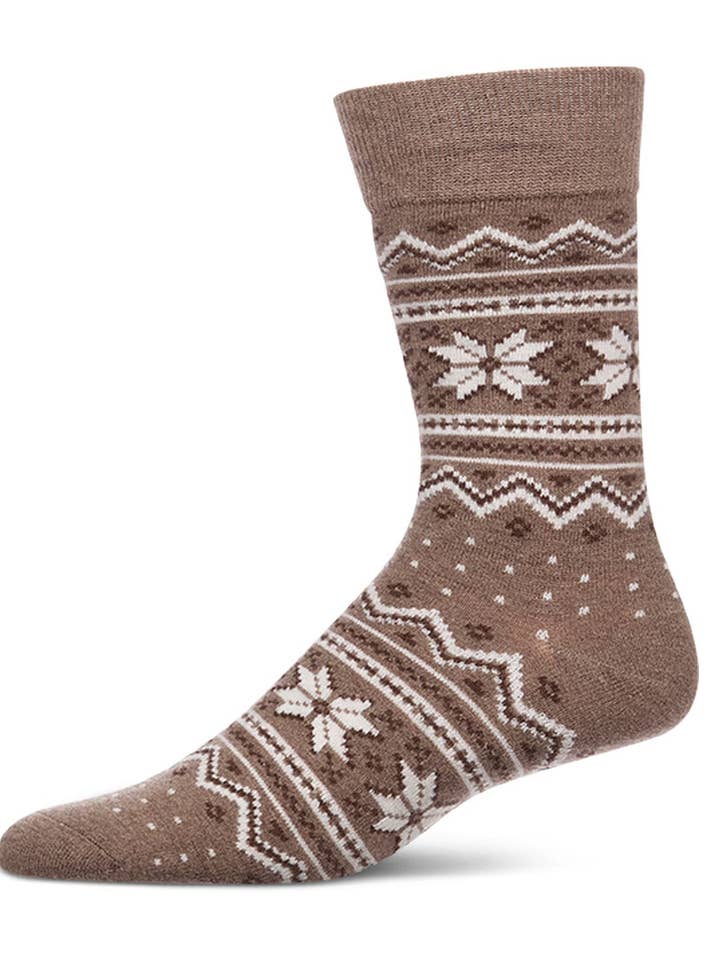 MEN'S HEMP SNOWFLAKE FAIRISLE CREW SOCKS