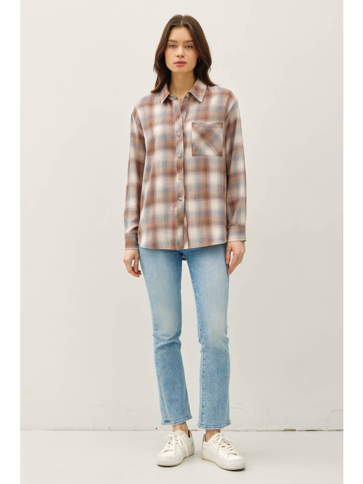 CAMPBELL MOCHA PLAID SHIRT