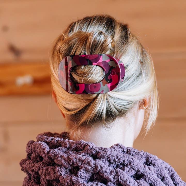 GARDEN GLAM LARGE FLAT ROUND HAIR CLIP