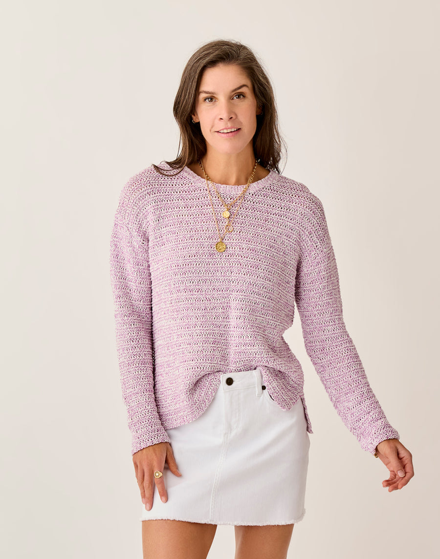 CLARISSA LIGHT VIOLET MARLED SWEATER
