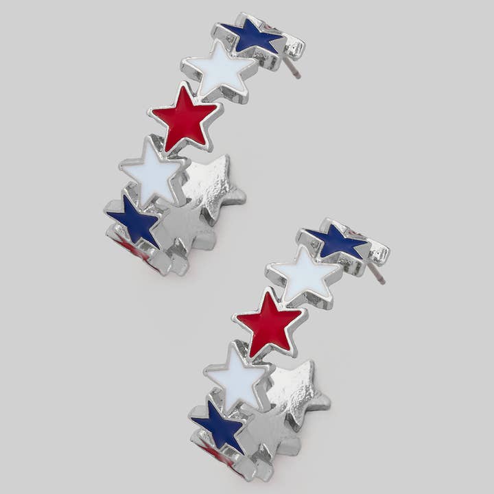 STAR SPANGLED HOOP EARRINGS
