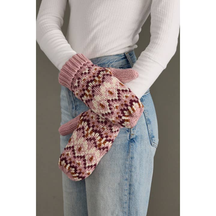 PINK, IVORY & WINE MITTENS
