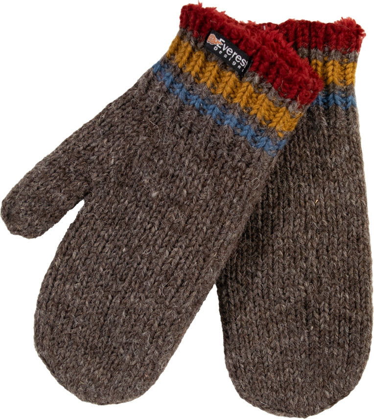 BROWN YELLOWSTONE STRIPE MITTENS

