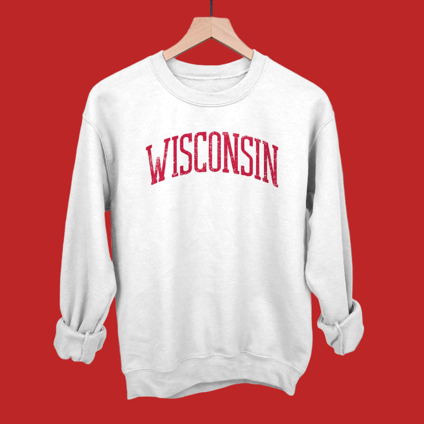 WISCONSIN WHITE CREW SWEATSHIRT
