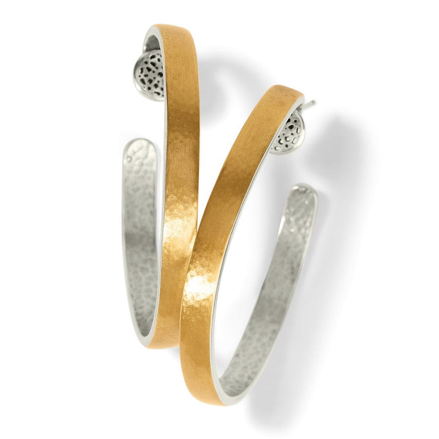 FERRARA ENTRATA MEDIUM GOLD-SILVER HOOP EARRINGS
