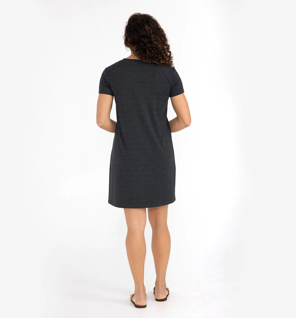 HEATHER BLACK BAMBOO FLEX POCKET DRESS
