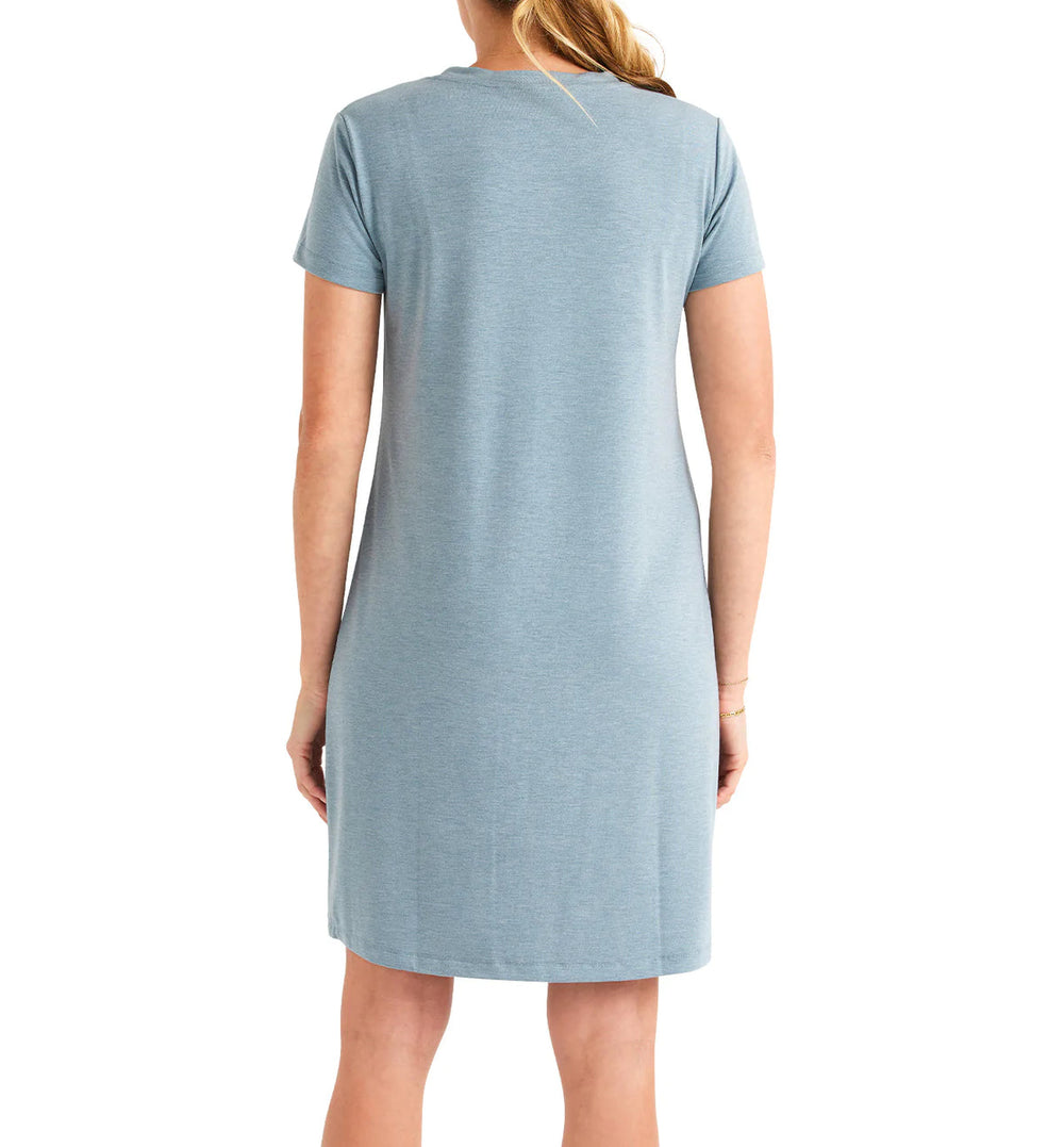 HEATHER COASTAL SAGE BAMBOO FLEX POCKET DRESS
